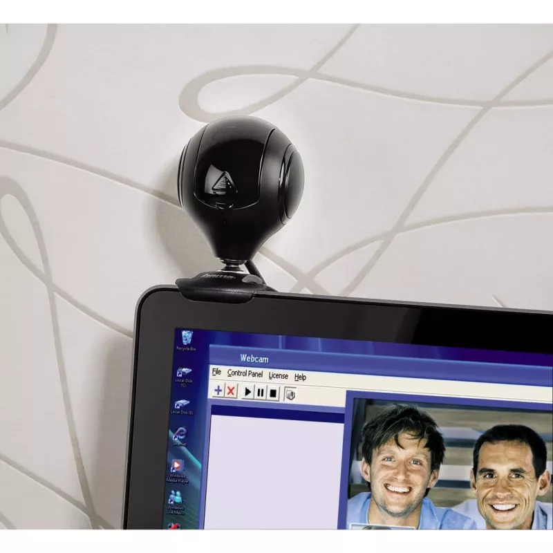 Hama 00053950 Spy Protect HD webcam, 1,3 MP, 1280 x 720, 30 fps, ingebouwde microfoon, USB 2.0, zwart