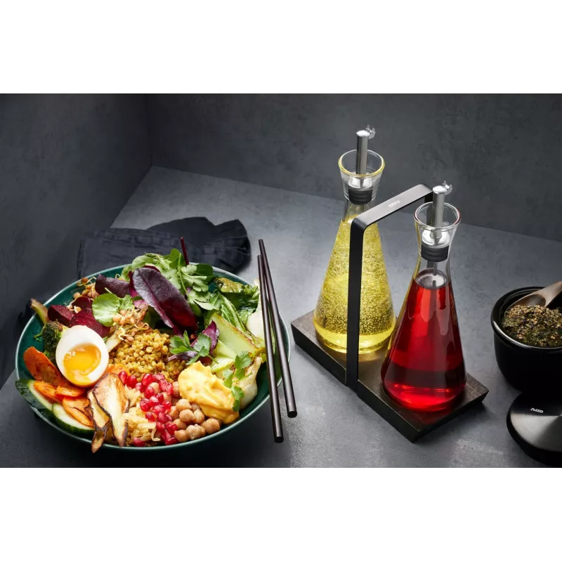 GEFU X-PLOSION olie-/azijndispenser 0,25 l glas, siliconen, roestvrij staal transparant