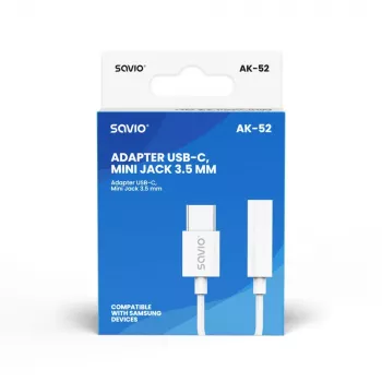 USB Type 3.1 C (M) – jack 3,5mm (F) audio-adapter wit SAVIO AK-52