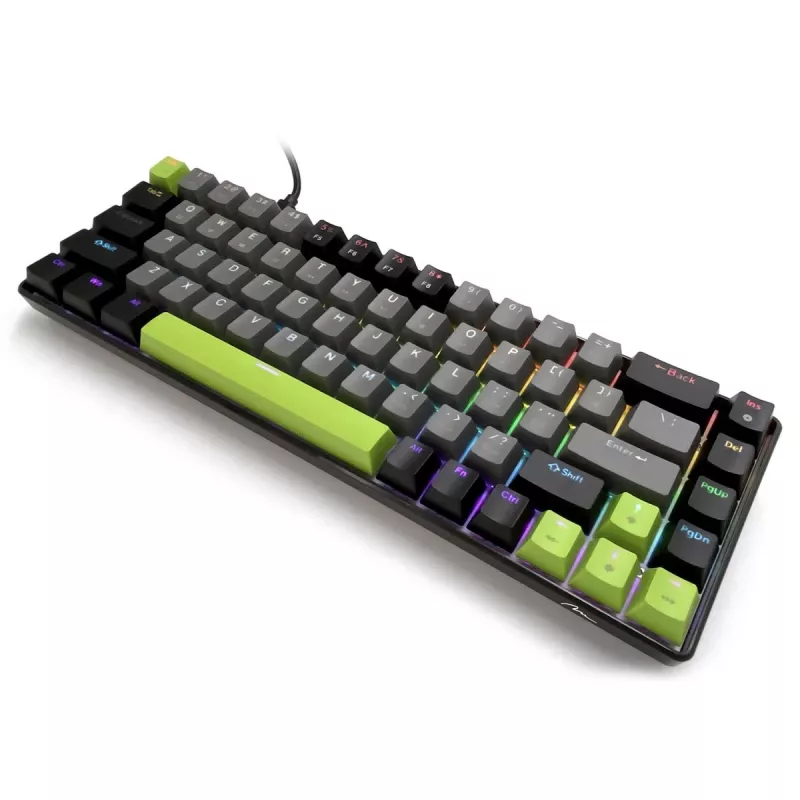 Mechanisch toetsenbord MEDIA-TECH MT1260 Red Core MX60, 60% formfactor, CHERRY MX Red schakelaars, RGB-verlichting, USB, groen