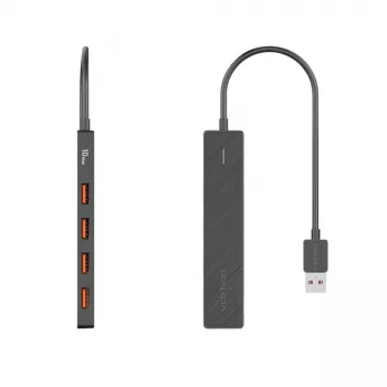 USB 3.2 Gen 2 5-in-1 multiport-hub Vention CHOBB — 5 poorten (4× USB 3.2 Gen 2 Type-A, 1× USB 3.2 Gen 1 Type-A), 0,15 m, ABS, zwart
