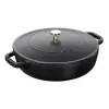 Sauteuse ZWILLING STAUB BRAISERS rond 28 cm, zwart, bodem-Ø 22,2 cm