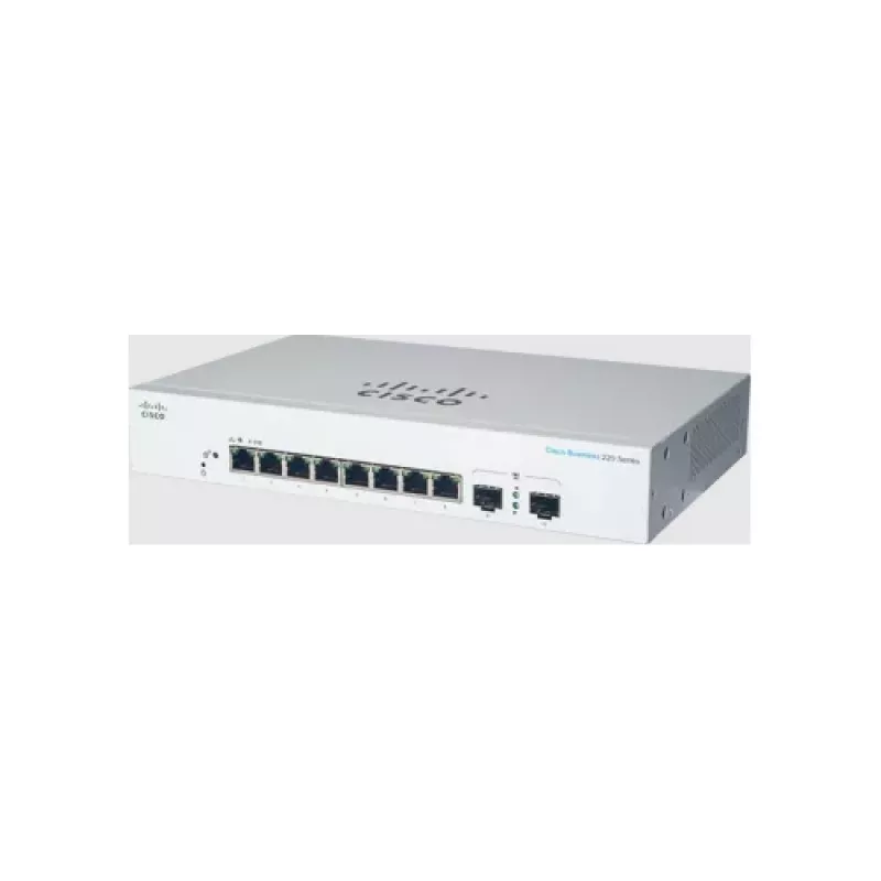 Managed L2 Gigabit Ethernet-switch Cisco CBS220-8T-E-2G — 8x RJ-45 10/100/1000, 2x SFP, 1U, 20 Gbit/s, 8192 MAC