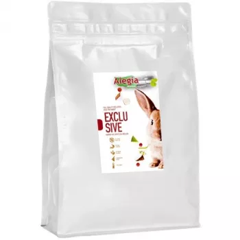 Pelletkonijnenvoer Alegia Exclusive 1,6 kg — volledig voer voor volwassen konijnen, groentesmaak, eiwit 15,76 %, ruwe vezels 16,3 %