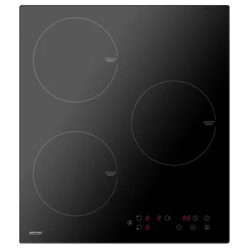 Inductiekookplaat MPM MPM-45-IM-14, inbouw 3 zones (180 mm) glaskeramische kookplaat, 6000 W, touchbediening