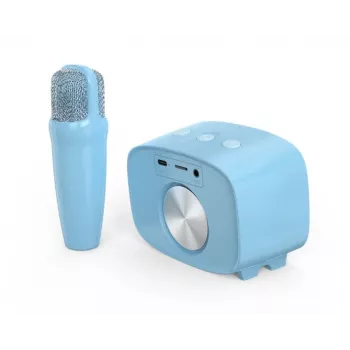 Draagbare kinderluidspreker myFirst Voice 2 van myFirst — blauw, batterijgevoede draadloze luidspreker met microfoonondersteuning