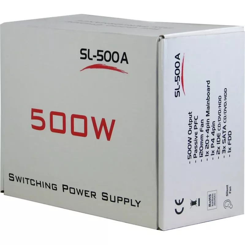 Voeding Inter-Tech SL-500W(A) 500W ATX niet-modulair