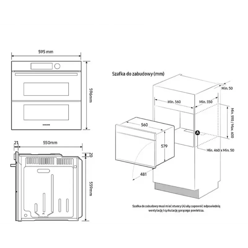 Inbouw-elektrische oven Samsung NV7B42251AK — energie-efficiëntieklasse A+