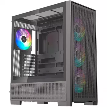 PC-behuizing Silentware Air 2000 A-RGB zwart — midtower, zijvenster van gehard glas