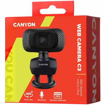 CANYON webcam C3 HD 720p zwart