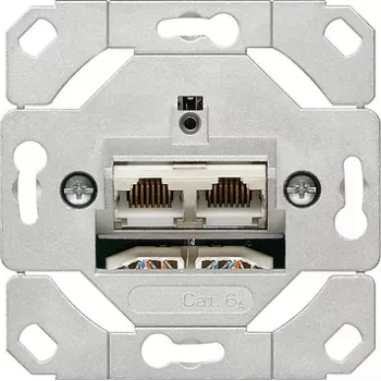 Netwerkcontactdoos Gira 245200 – 2×RJ-45 Cat6a, metallic