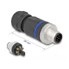 DeLOCK M12 connector A-gecodeerd 8-polig stekker schroefaansluiting