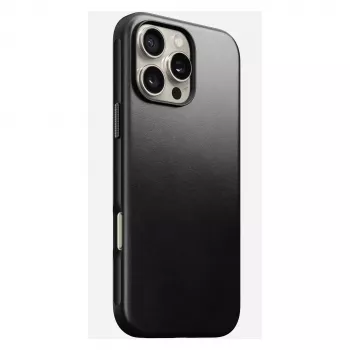 Telefoonhoesje Nomad Modern Leather Case voor iPhone 16 Pro Max, 6,9 inch (17,5 cm), zwart, leer+PC+TPU