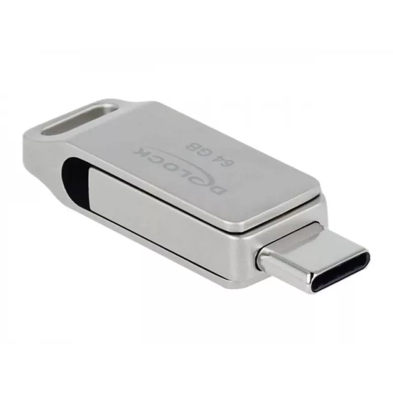 USB-stick DeLOCK 64 GB USB-C Type-A draaibaar metalen behuizing