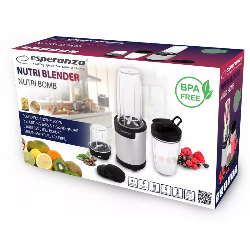 Tafelblender Esperanza EKM030 zwart roestvrij staal