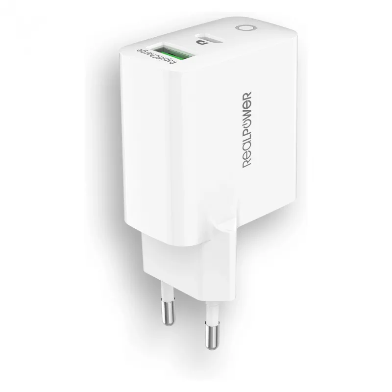 Oplader RealPower PC-20 smartphone tablet wit