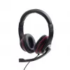 Bedrade gaming-headset GEMBIRD MHS-03-BKRD — binaural, omsluitend, 3,5 mm, 1,8 m kabel, rood/zwart