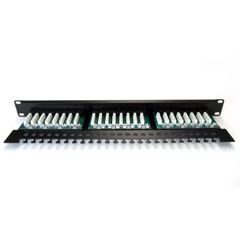 Digitus DN-91524U-EC 19" patchpaneel met 24 poorten Cat5e U/UTP, 1U, met kabelgeleiding, zwart