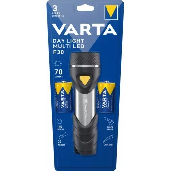 Handzaklamp Varta Day Light Multi LED F30 zwart zilver geel