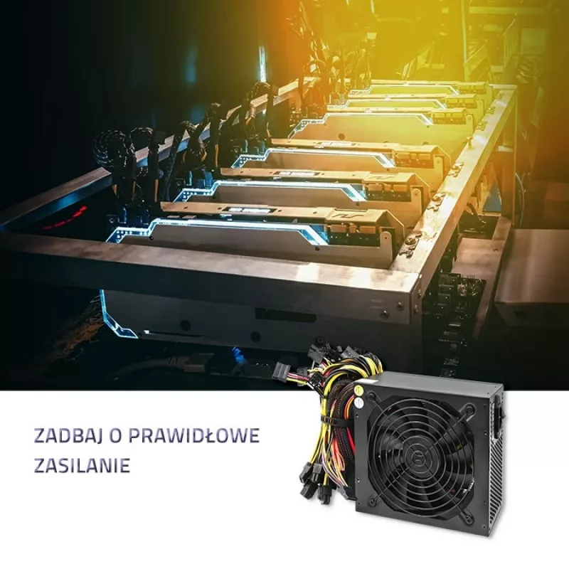 Voeding QOLTEC Gaming Miner 1600W Gold, 1600 W, ATX, Gold-efficiëntie