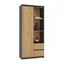 Top e Shop RS-80 BILY boekenkast, antraciet frame, artisan eiken deur, 7 planken, 2 lades, 1800×800×350 mm
