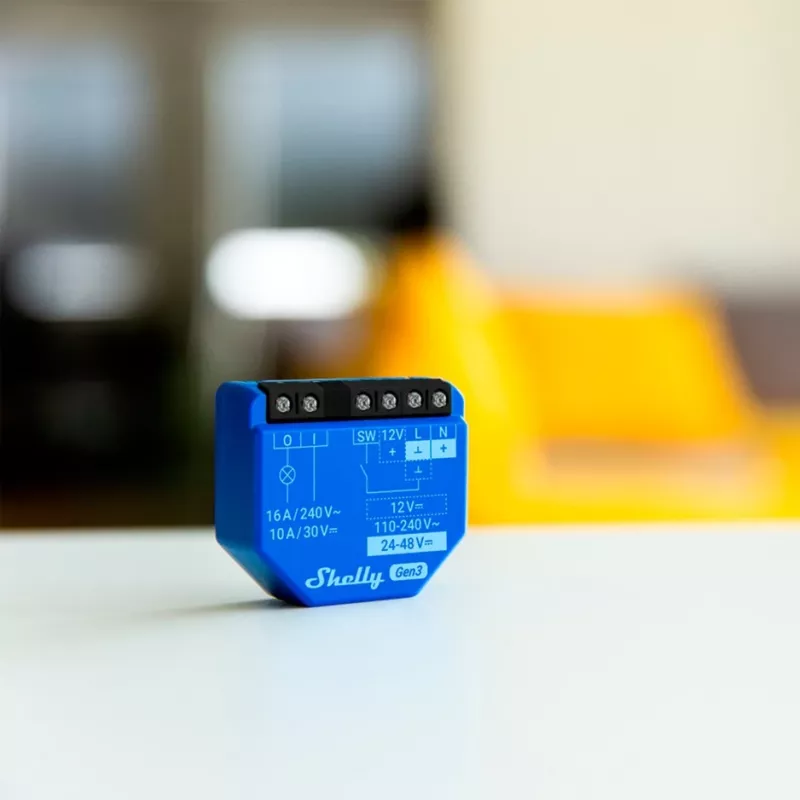 1 GEN3 slim wifi-relais met potentiaalvrij contact, domoticaschakelaar, compatibel met Al - Shelly