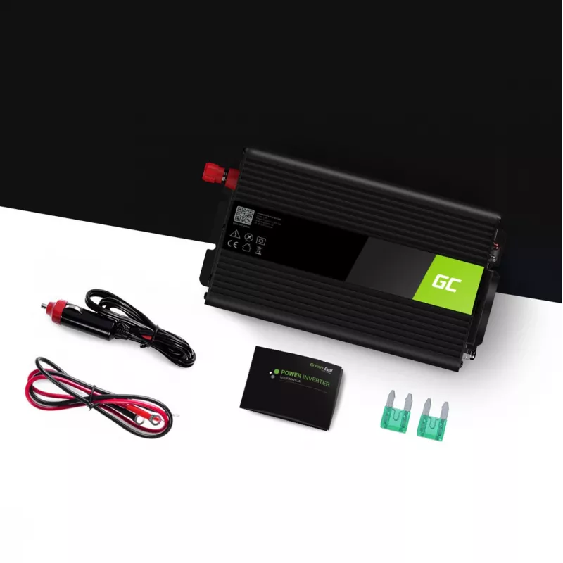 Green Cell® spanningsomvormer 24V naar 230V 300W zwart