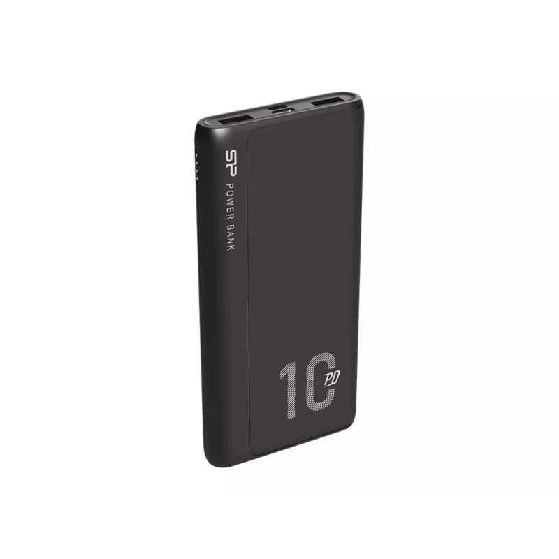 Powerbank Silicon Power QP15 10000 mAh, LiPo, 2x USB-A + 2x USB-C, Micro-USB-ingang, zwart
