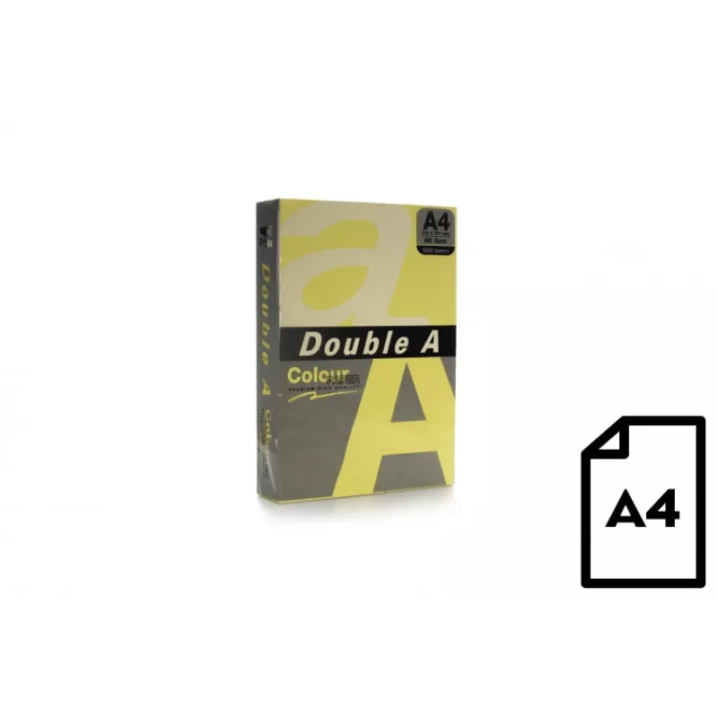Kleurenpapier Double A, 80 g, A4, 500 vel, butter