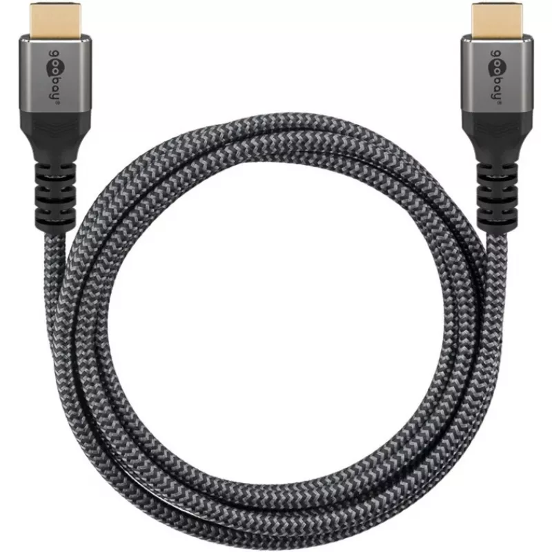 Goobay Plus High-Speed-HDMI-kabel met Ethernet, 4K @ 60Hz (grijs, 10 meter)