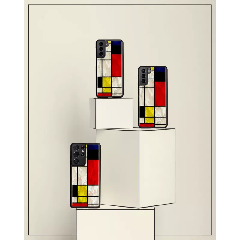 Beschermhoes iKins voor Samsung Galaxy S21+ — Mondrian zwart