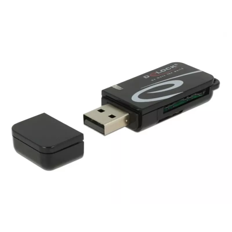 Kaartlezer DeLOCK Mini USB 2.0 met SD- en micro-SD-slot