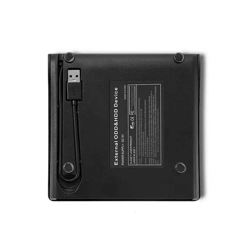 Externe DVD‑RW-drive QOLTEC 51857 — USB 3.0, SATA-interface, DVD±R 8x, DVD±RW 4x, DVD‑RAM 5x, CD 24x, zwart