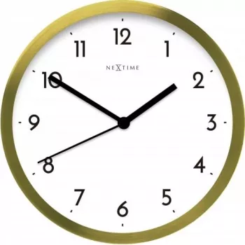 NeXtime wandklok 2523gw Arabisch, Ø44 cm, wand, goud/wit