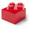 LEGO Storage Brick 4 opbergbox met deksel, transparant rood