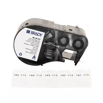 Brady, M4-48-427, zelflaminerend vinyl, wit/transparant, 19,05 x 9,53(25,40) mm, permanent, voor kabeldiameter van 2,70 - 5,10 mm (200 stuks) (170752)