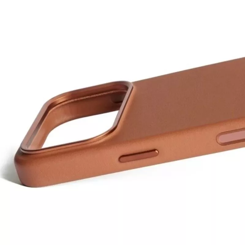 Mujjo Full Leather Case MagSafe hoes voor iPhone 17 Pro bruin