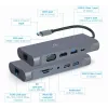 Gembird A-CM-COMBO7-01 notebook-dock/poortreplicator USB 3.2 Gen 1 (3.1 Gen 1) Type-A grijs