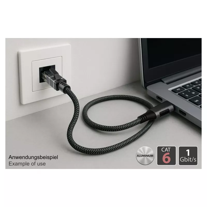Good Connections ethernetkabel USB-C RJ45, antraciet, 2,0 m