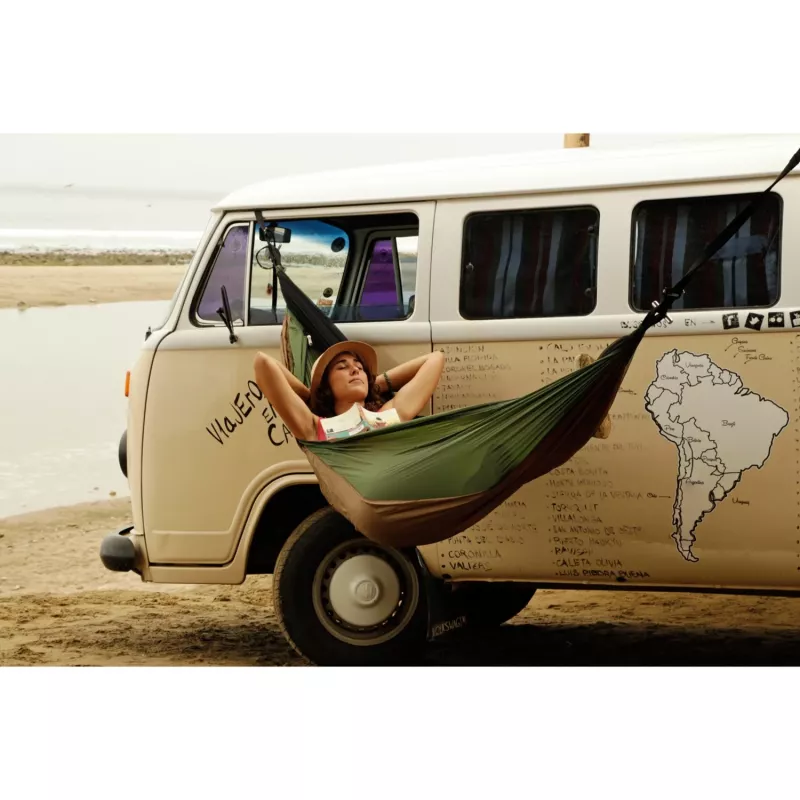 Adventure Moskito Hammock Thermo AZ-1030430, campinghangmat groen/bruin