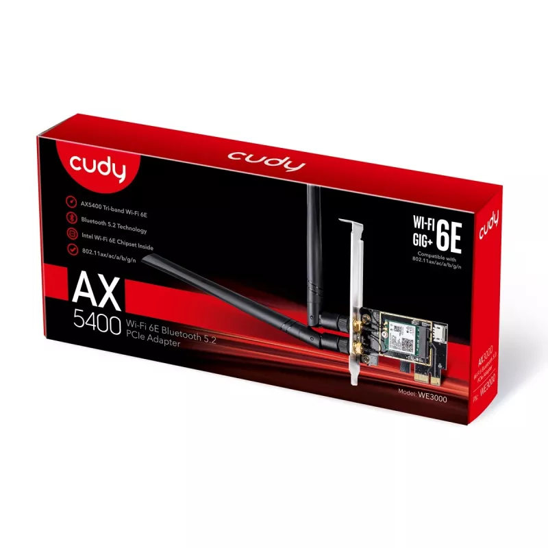 Cudy WE3000 netwerkkaart intern wifi / Bluetooth 2400 Mbit/s