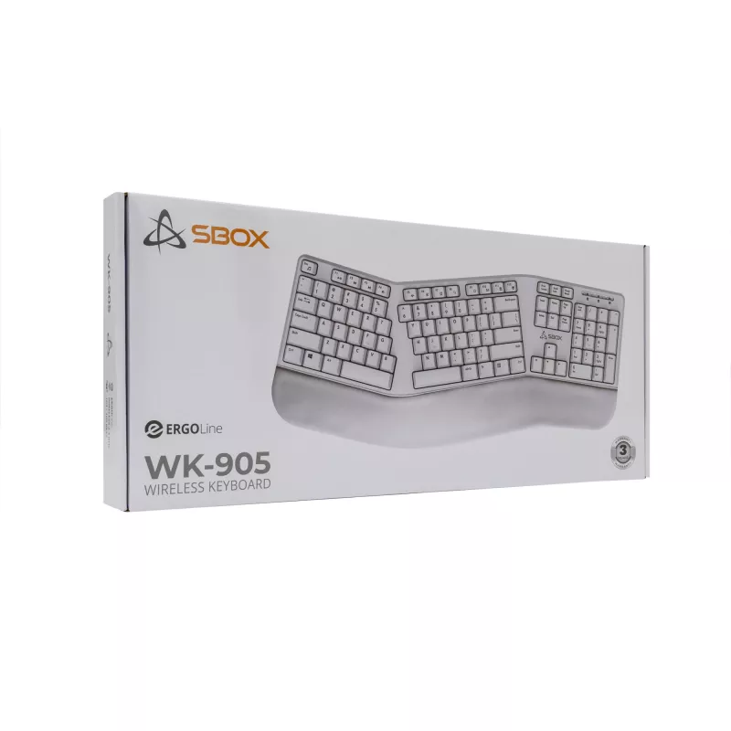 SBOX WK-905 draadloos toetsenbord US — beige, draadloze USB-verbinding, US-layout