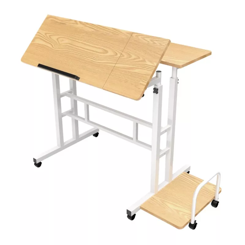 Maclean mobiele laptoptisch, wit, 80x60cm, max. 50kg, in hoogte verstelbaar 67-115cm, MC-124 W