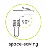Goobay CAT 6 patchkabel 1x 90° haaks, U/UTP, zwart, 1 m - vergrendelnok boven, CCA-kopermengsel (51515)