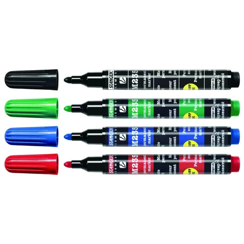 STANGER permanent MARKER M235, 1-3 mm, set 4 kleuren 712012