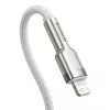 USB-C naar Lightning kabel Baseus Cafule 1 m, 20 W, zinkbehuizing, wit