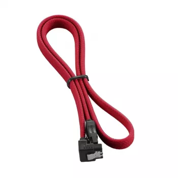 CableMod ModMesh - SATA-kabel - Serial ATA 150/300/600 - SATA (W) haaks naar SATA (W) - 60 cm - rood (CM-CAB-RSAT-N60KR-R)