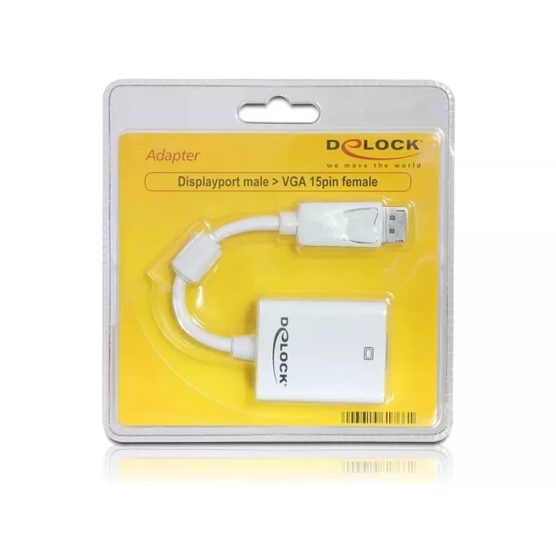 Videokabel-adapter DeLOCK 61766 0,125m VGA DisplayPort wit