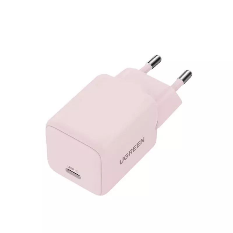 Voeding UGREEN X512 20W USB-C PD-snelladen, roze, 100–240V ingang, 1× USB-C