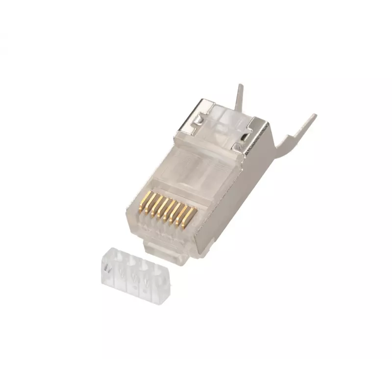 RJ45-stekker Extralink CAT6A FTP 8P8C, transparant, stekker/bus, 1 stk.